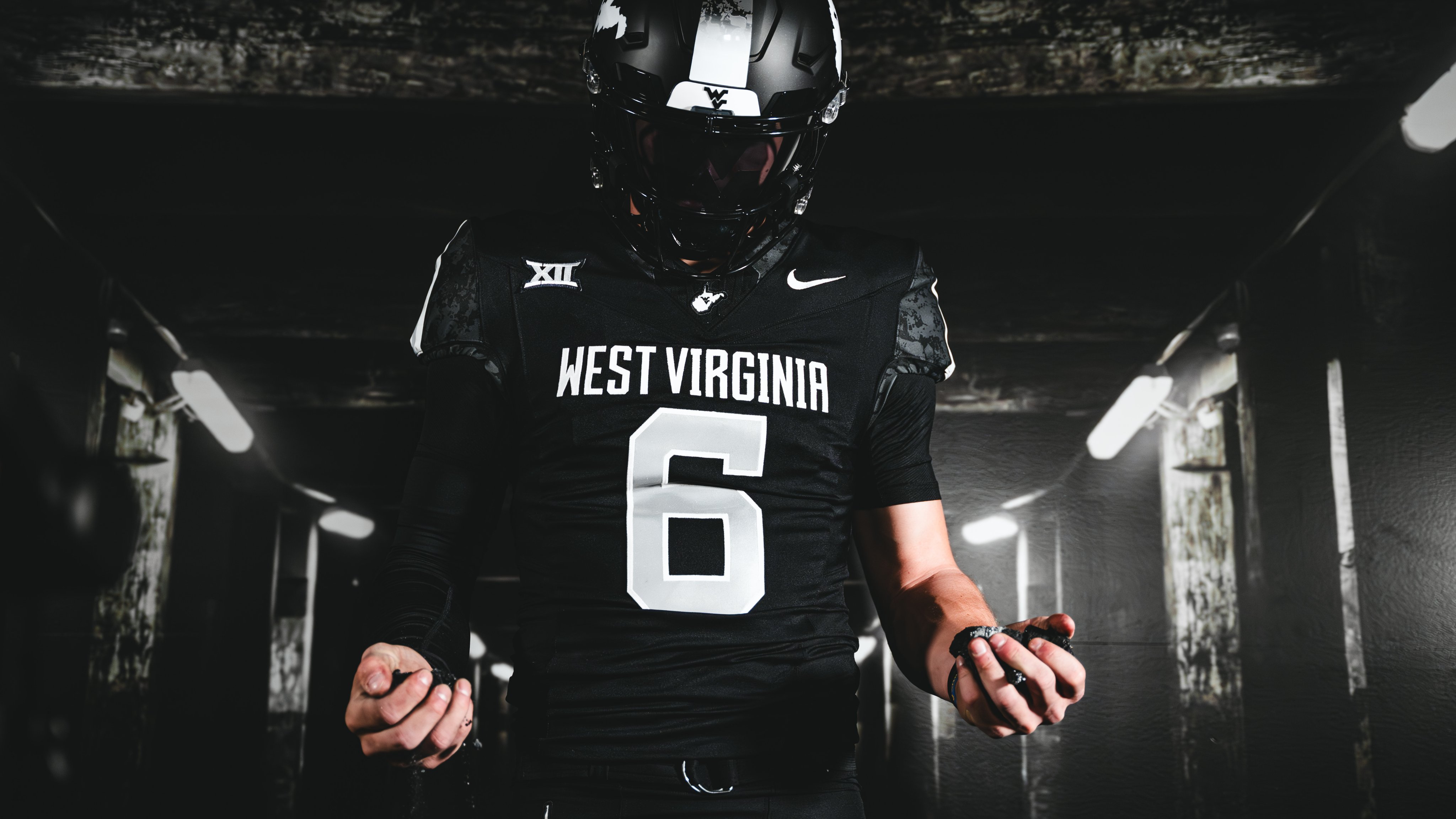 West Virginia black football uniform